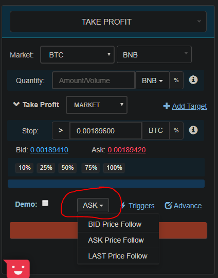 Bid Ask last price follow